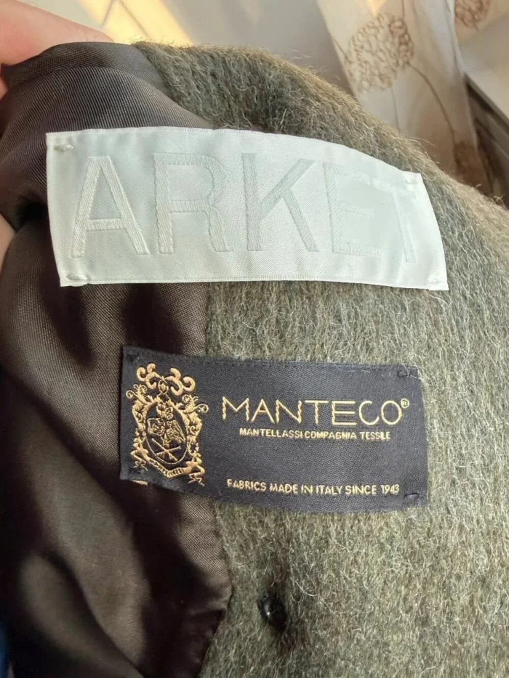 ARKET Manteco Wool Caban Peacoat Khaki Size XS